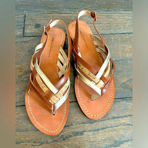 Diane von Fürstenberg Strappy Flat Sandals size 8 Resortwear Vacation